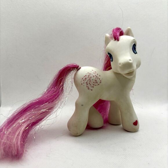 My Little Pony Star Swirl G3 2002 White Pink Tinsel Hair Sparkle Hasbro MLP - Picture 1 of 5